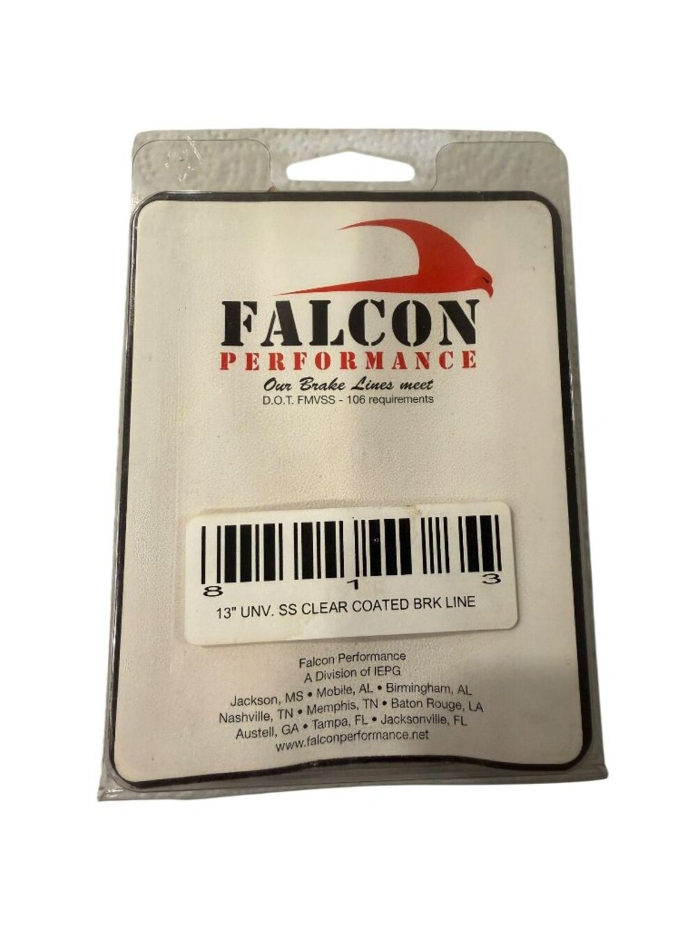 13" Falcon Performance Universal Stainless Steel Clear Coated Brake Line 813 NOS